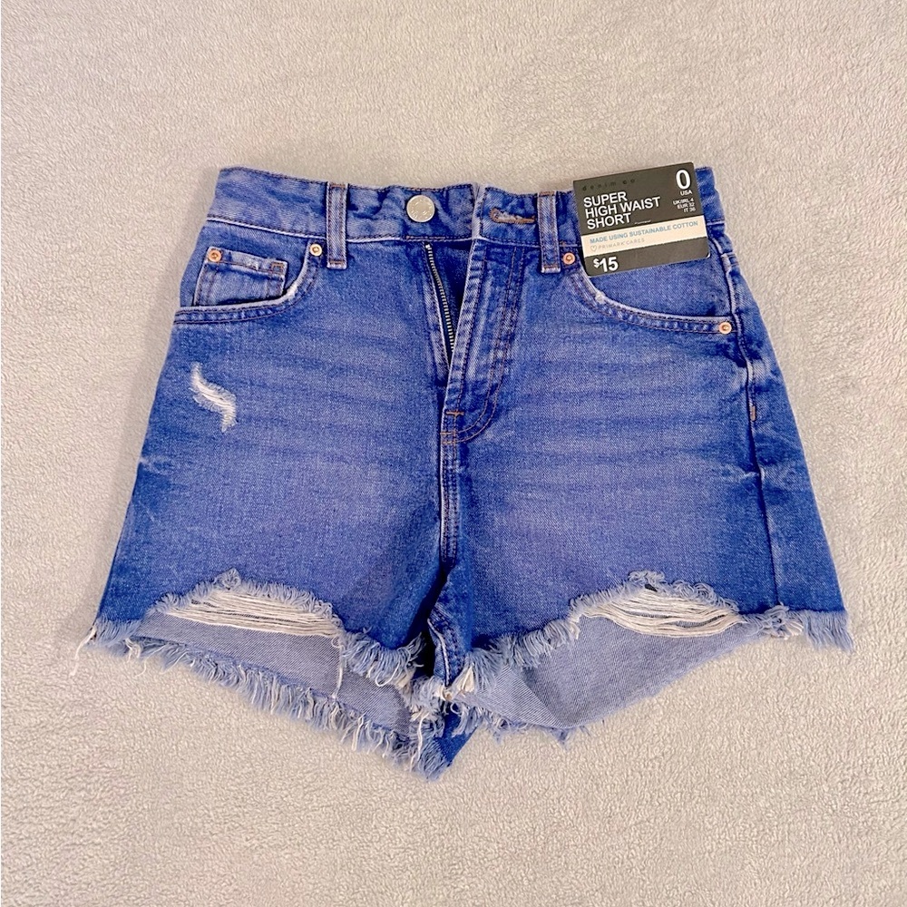 Classic Blue High Waist Jean Shorts NWT